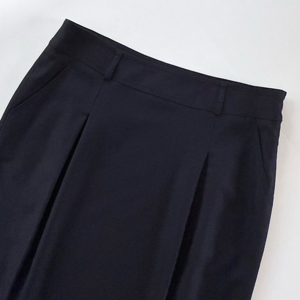 Burberry London Black Cashmere Angora Wool Blend Box Pleat Skirt Pockets 10 US - Picture 6 of 16